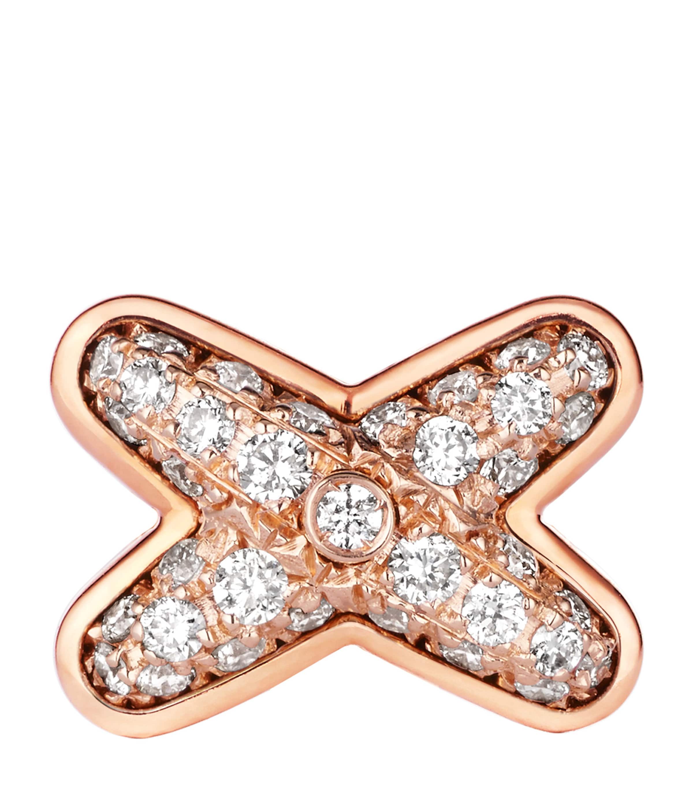 Rose Gold and Diamond Jeux de Liens Earring