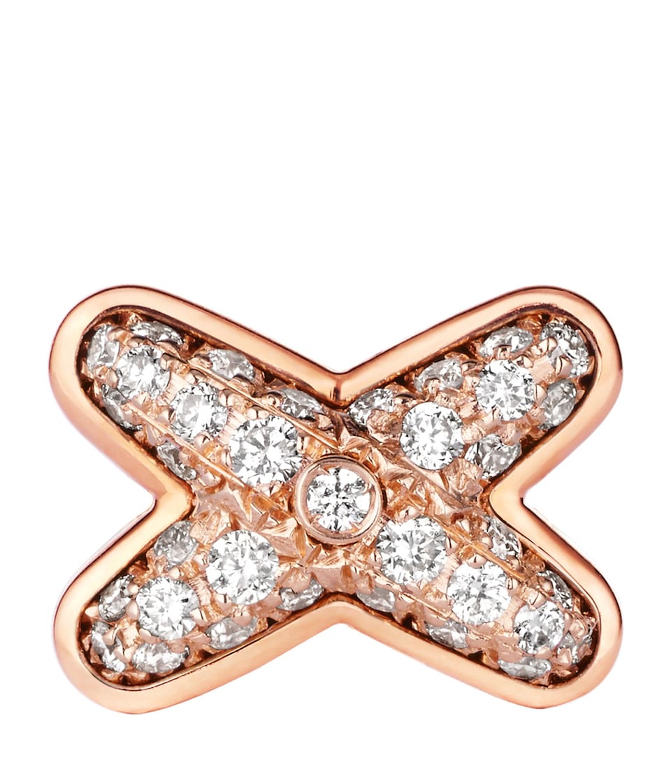 Rose Gold and Diamond Jeux de Liens Earring