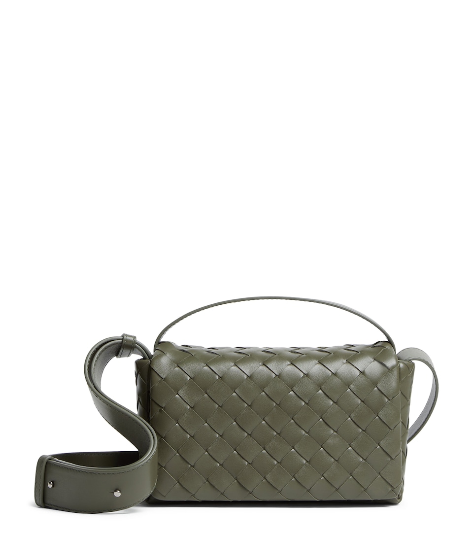 Mini Leather Intrecciato Flap Cross-Body Bag