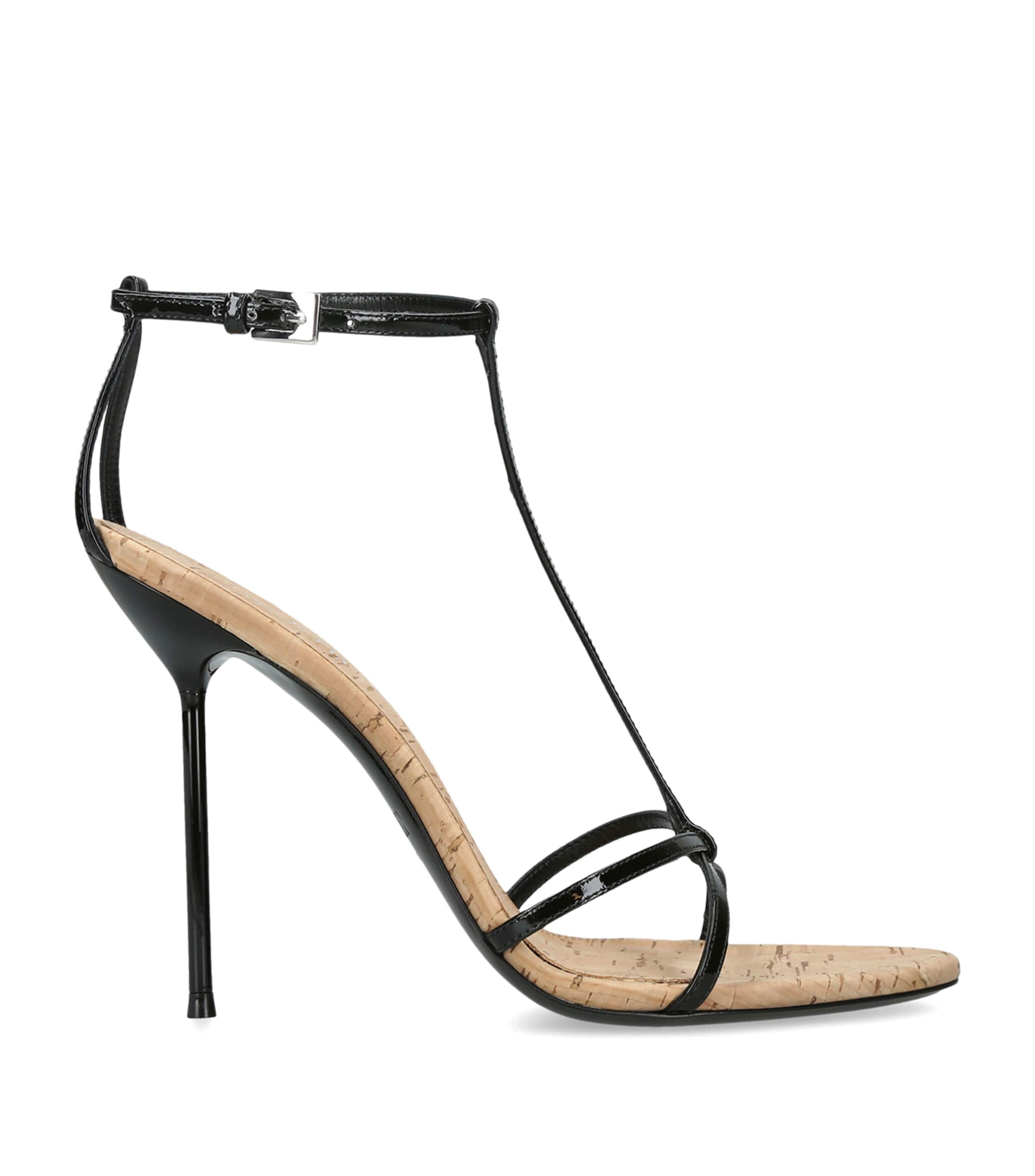 Paris Texas Patent Leather Lidia T-Strap Sandals 105 Blk/other