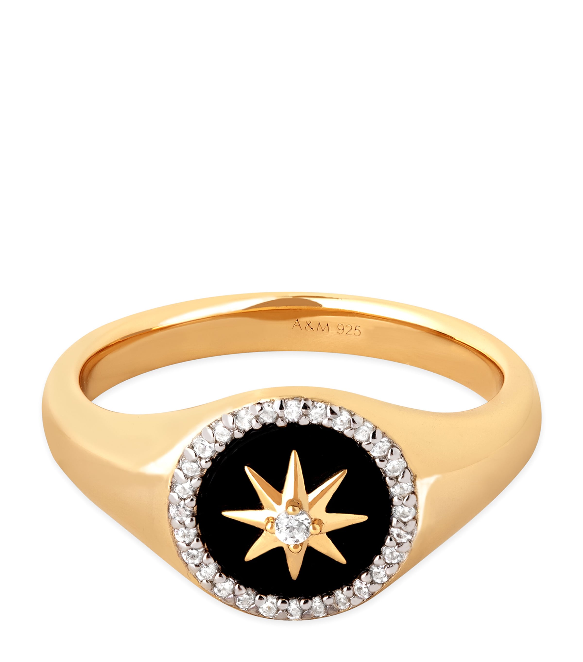 Gold-Plated Crystal Scatter Band Ring