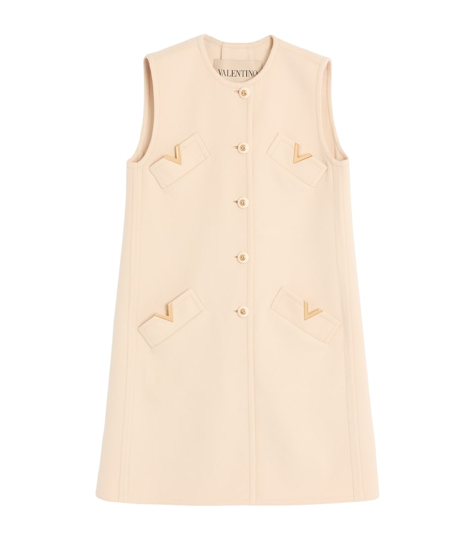 Wool-Cashmere VGold Sleeveless Coat
