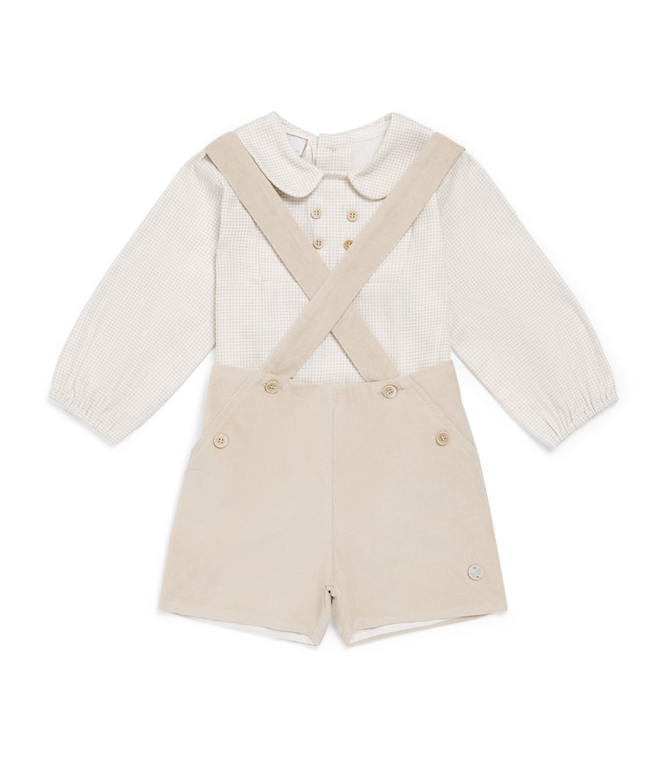 Paz Rodriguez Cotton Shirt and Shorts Set (1-24 Months) Sand