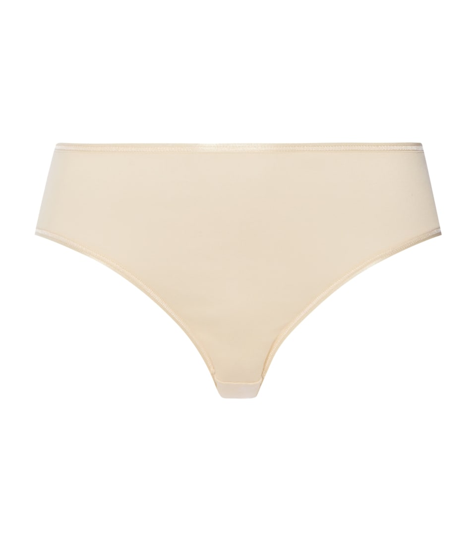 Hanro Womens Cotton Seamless Midi Briefs Summer Sand