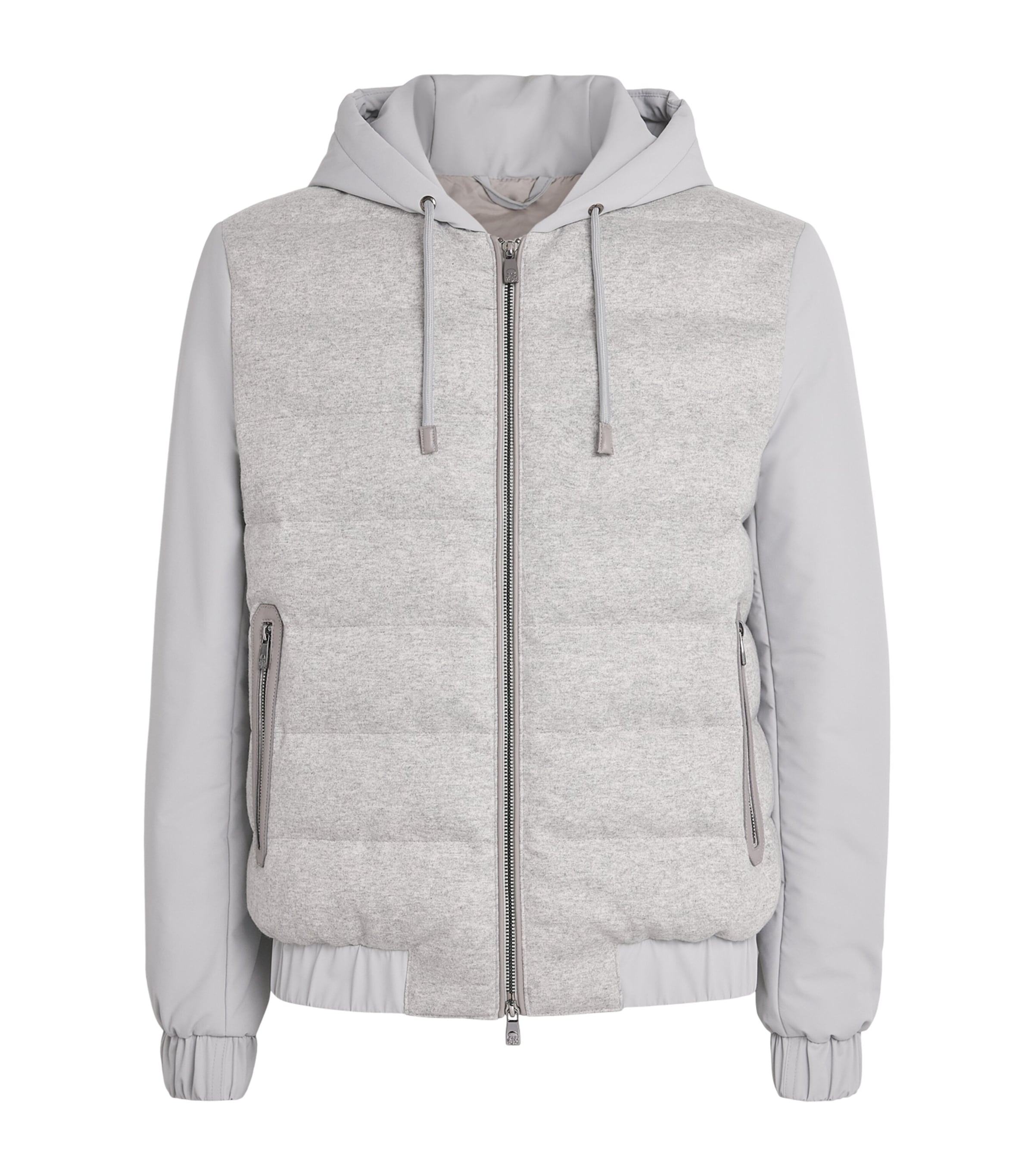 Corneliani Mens Cashmere-Blend Hybrid Jacket Grey Melange Stl