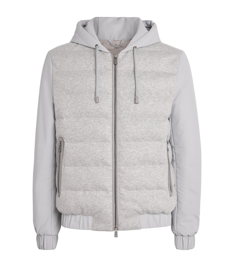 Corneliani Mens Cashmere-Blend Hybrid Jacket Grey Melange Stl