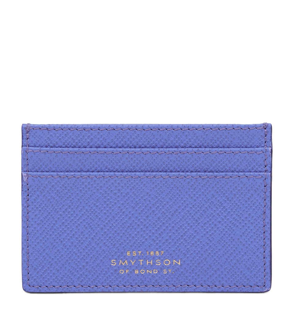 Smythson Calfskin Panama Card Holder Ultra Violet