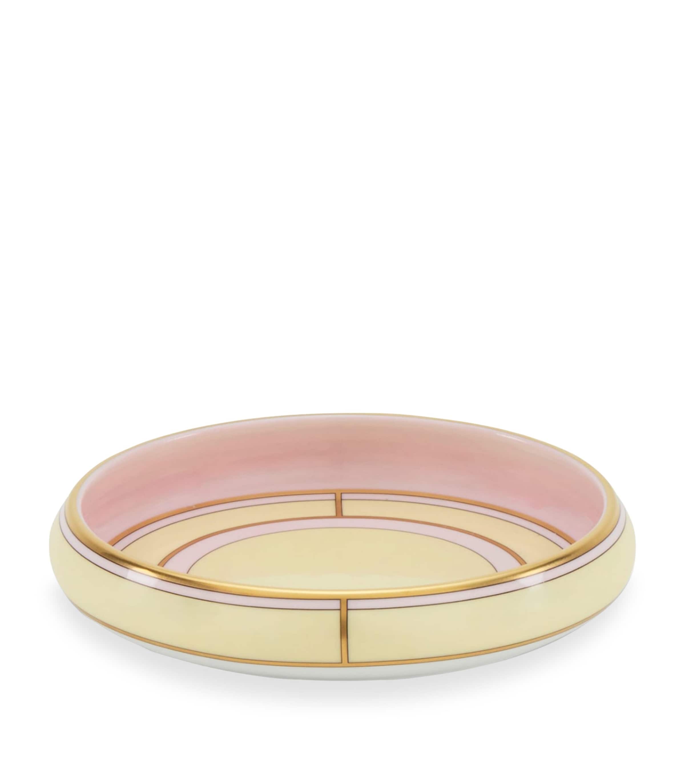 GINORI 1735 Porcelain Colonna Diva Giallo Round Tray (17cm)