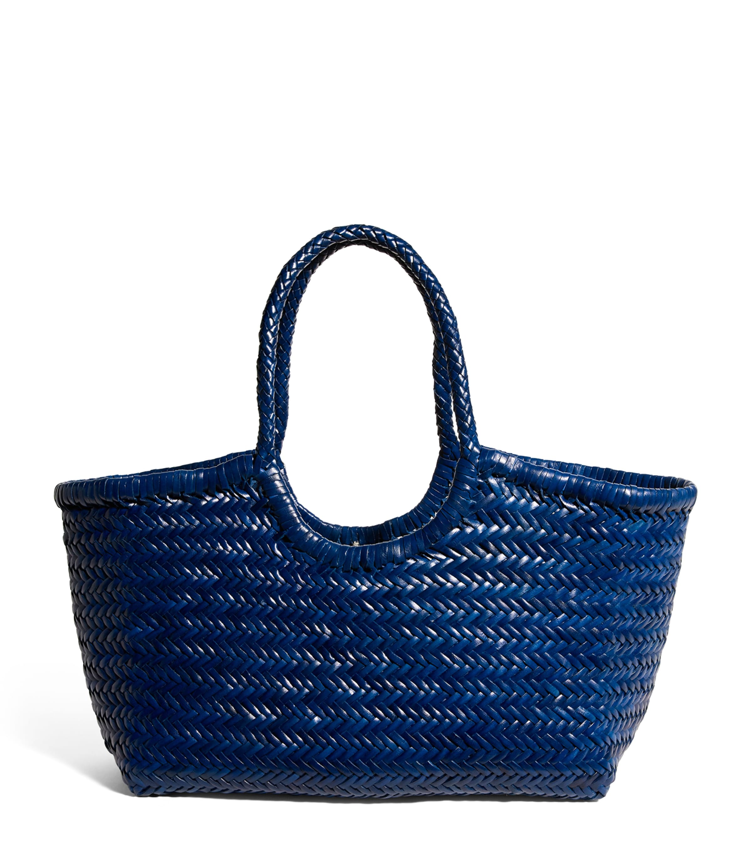 Large Leather Woven Nantucket Tote Bag