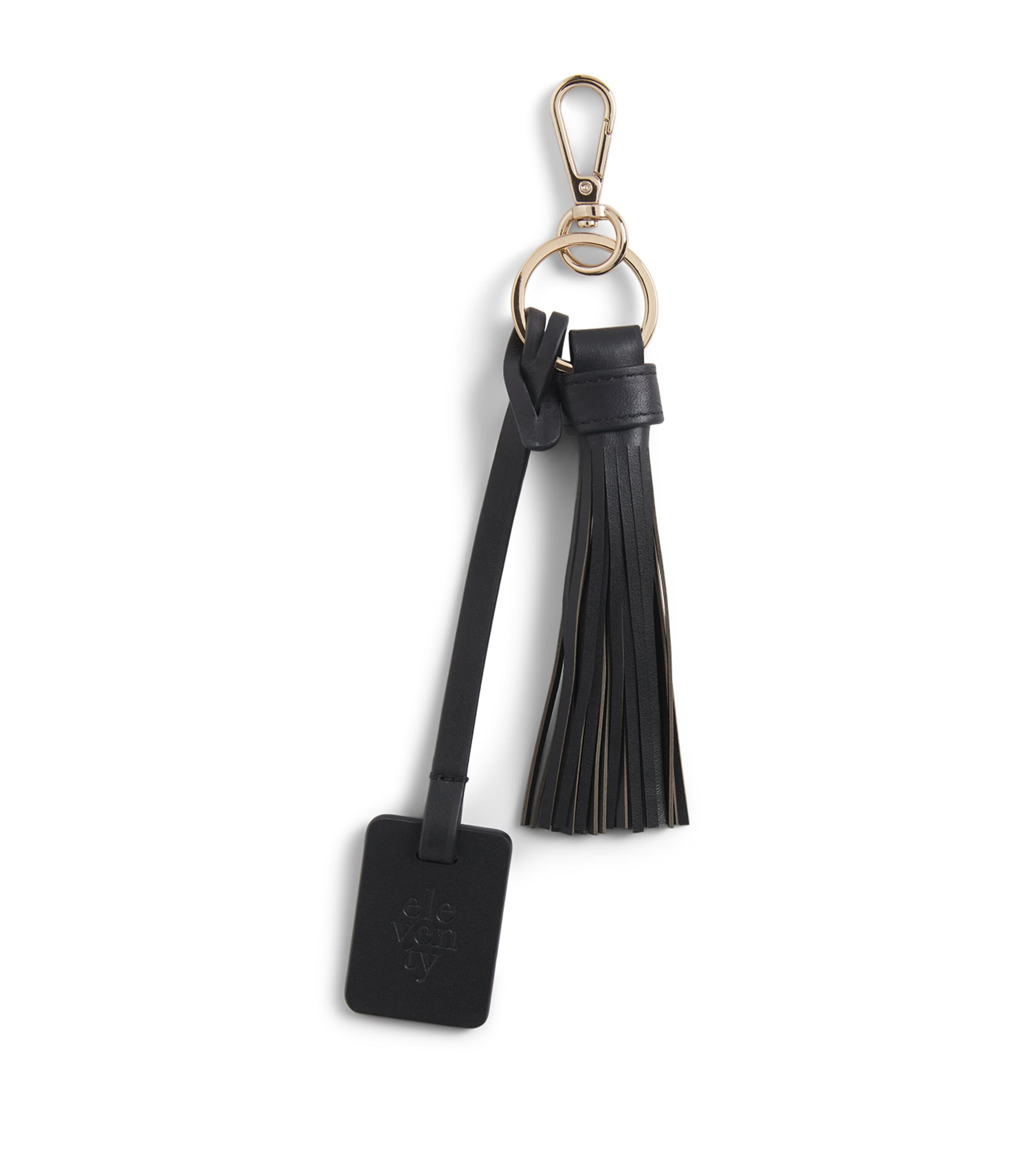 Eleventy Calfskin Fringed Keyring Nero