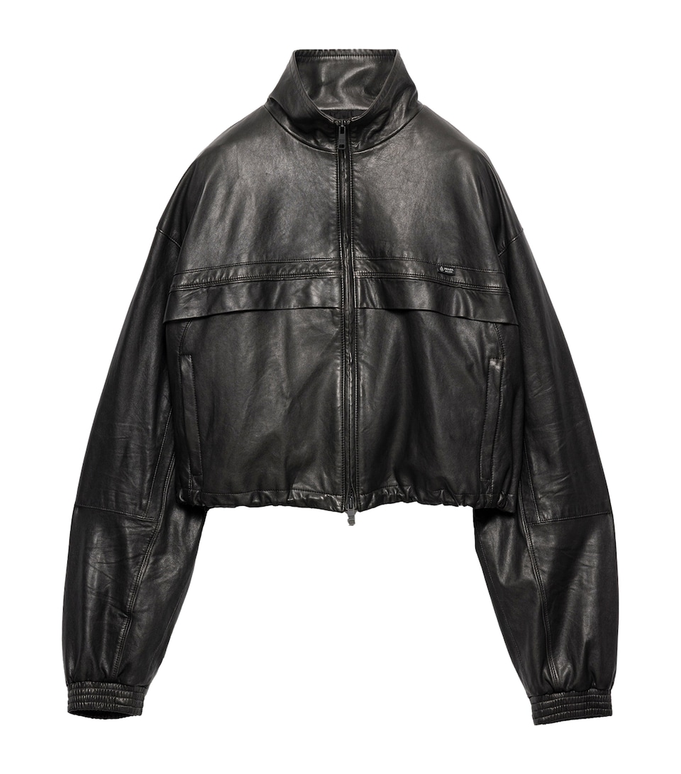 Prada Womens Nappa Leather Jacket Black