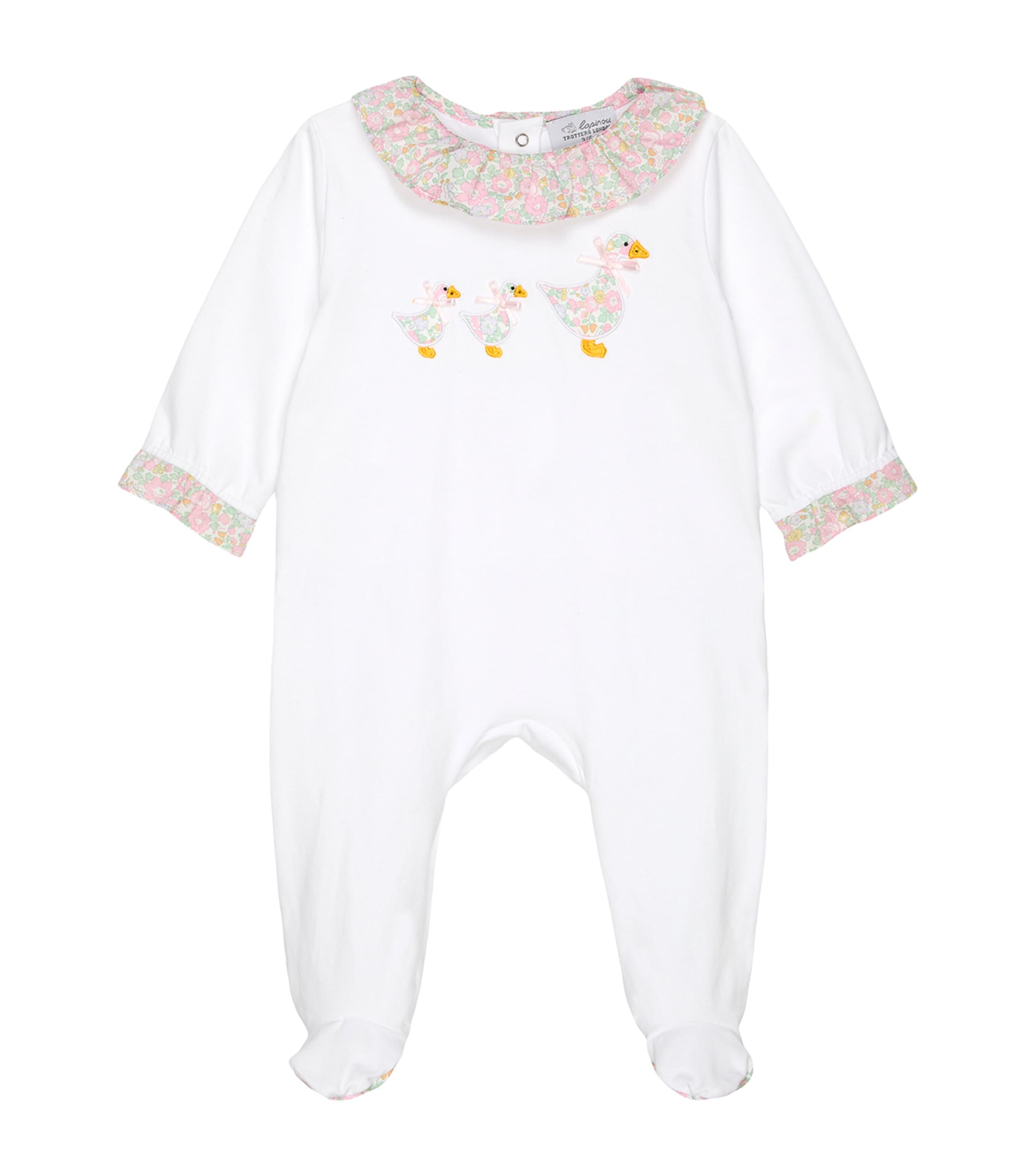 Trotters Liberty Print Betsy Ann All-In-One (0-12 Months) White/ducks