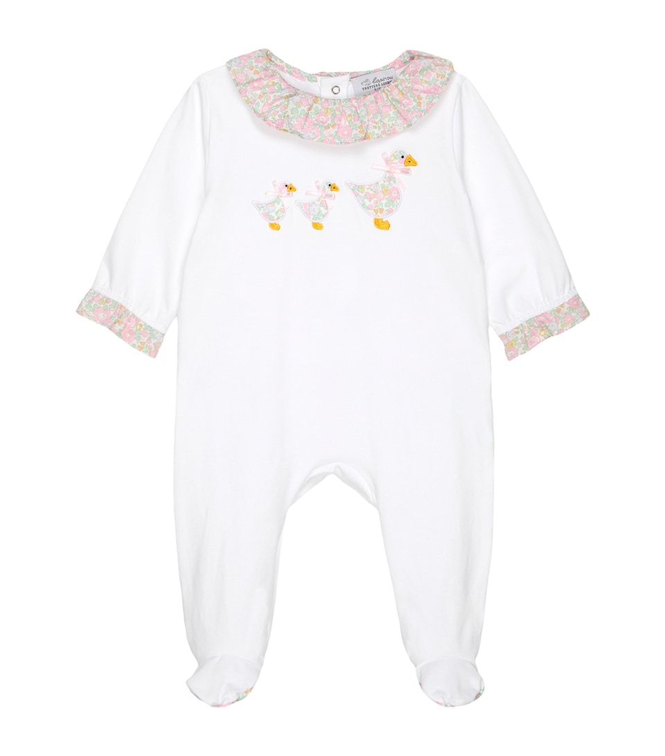 Trotters Liberty Print Betsy Ann All-In-One (0-12 Months) White/ducks