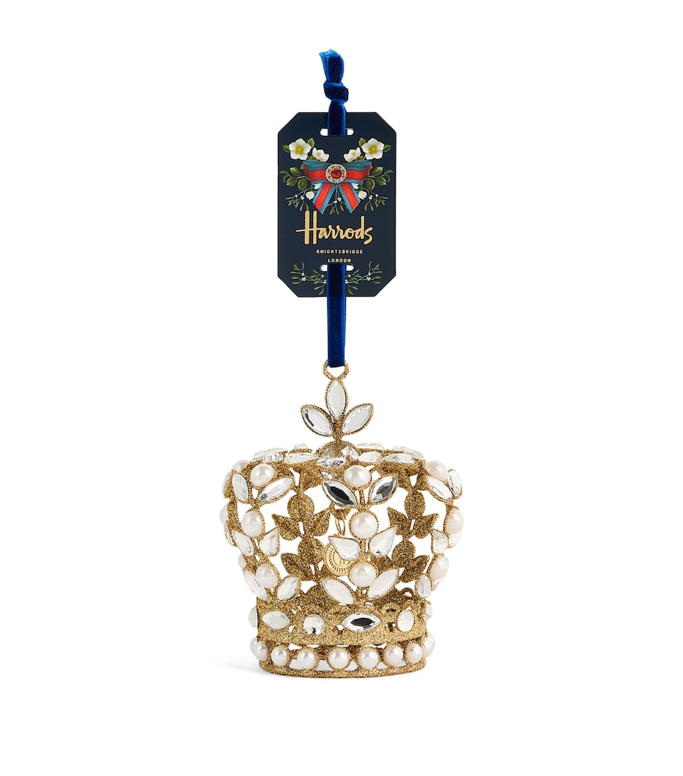 Harrods Embellished Crown Tree Decoration Gold