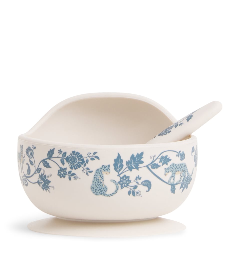 Elodie Silicone Garden Leopard Bowl and Spoon Set Garden Leo Toile