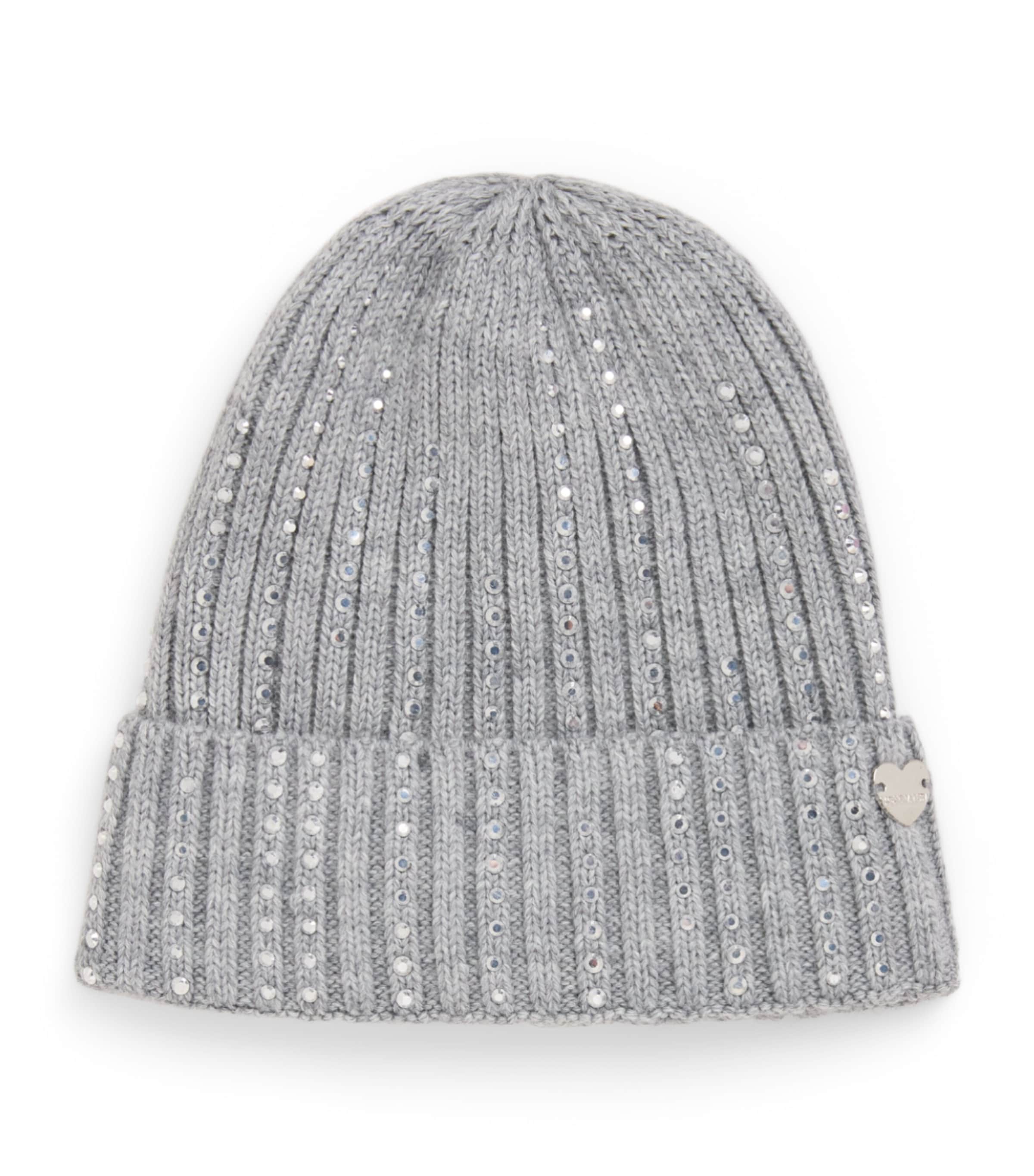 Monnalisa Embellished Knit Hat Grigio