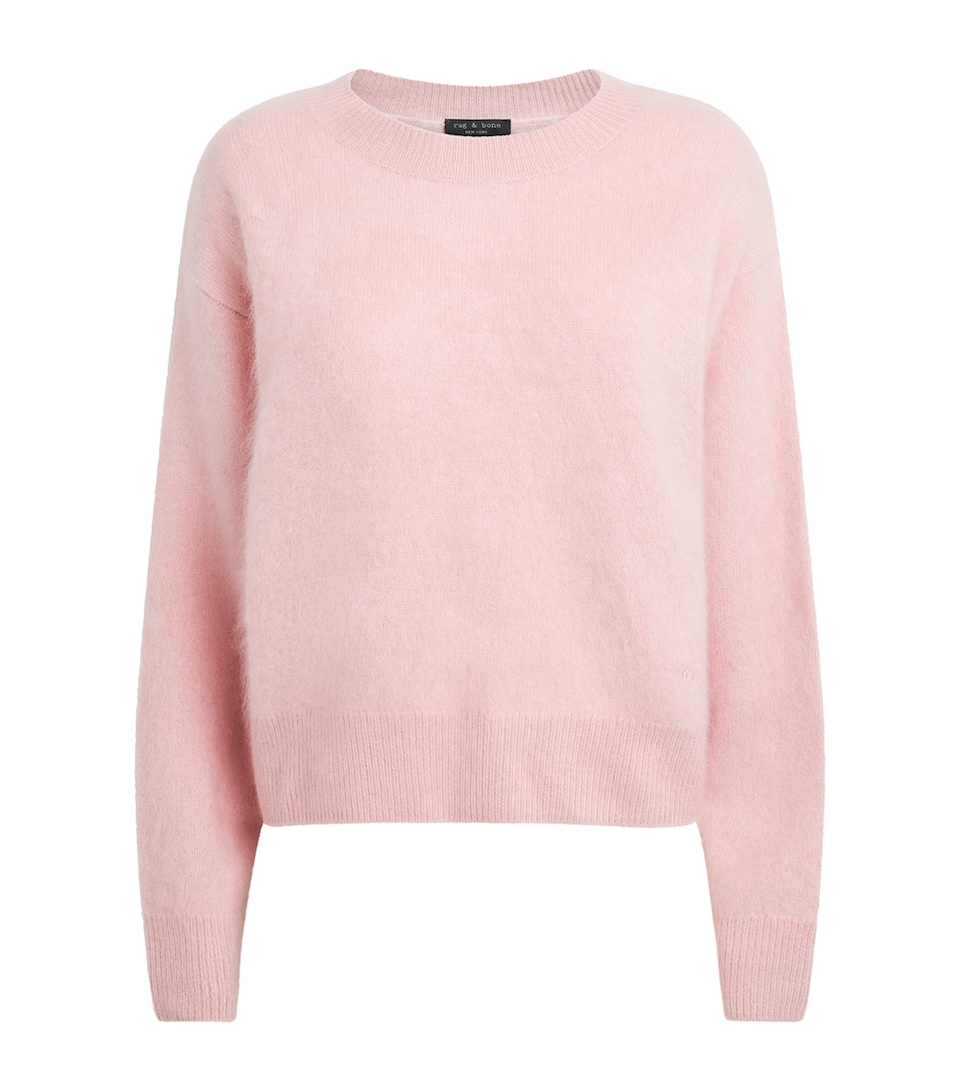 Rag & Bone Womens Brushed Cashmere Jada Crewneck Sweater Pink