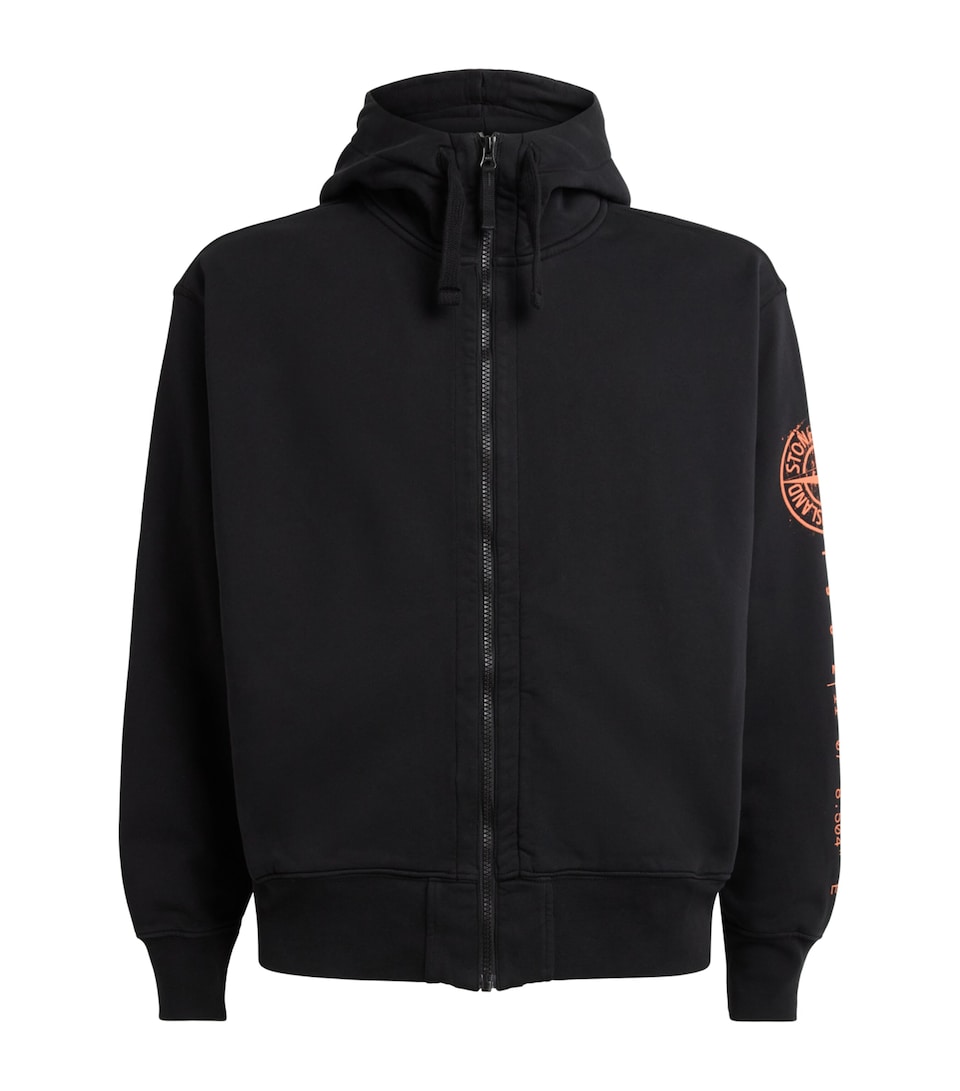 Stone Island Mens Oversized Compass Zip-Up Hoodie