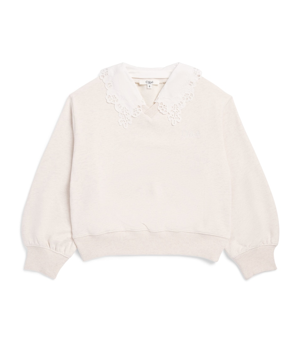 Chloé Kids Collared Sweatshirt (4-14 Years) Cn Ecru