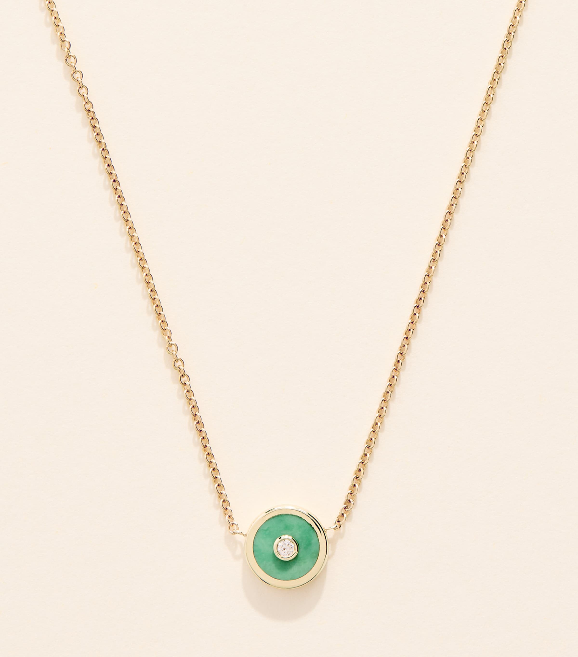 Retrouvaí Yellow Gold and Turquoise Compass Necklace Yellow Gold