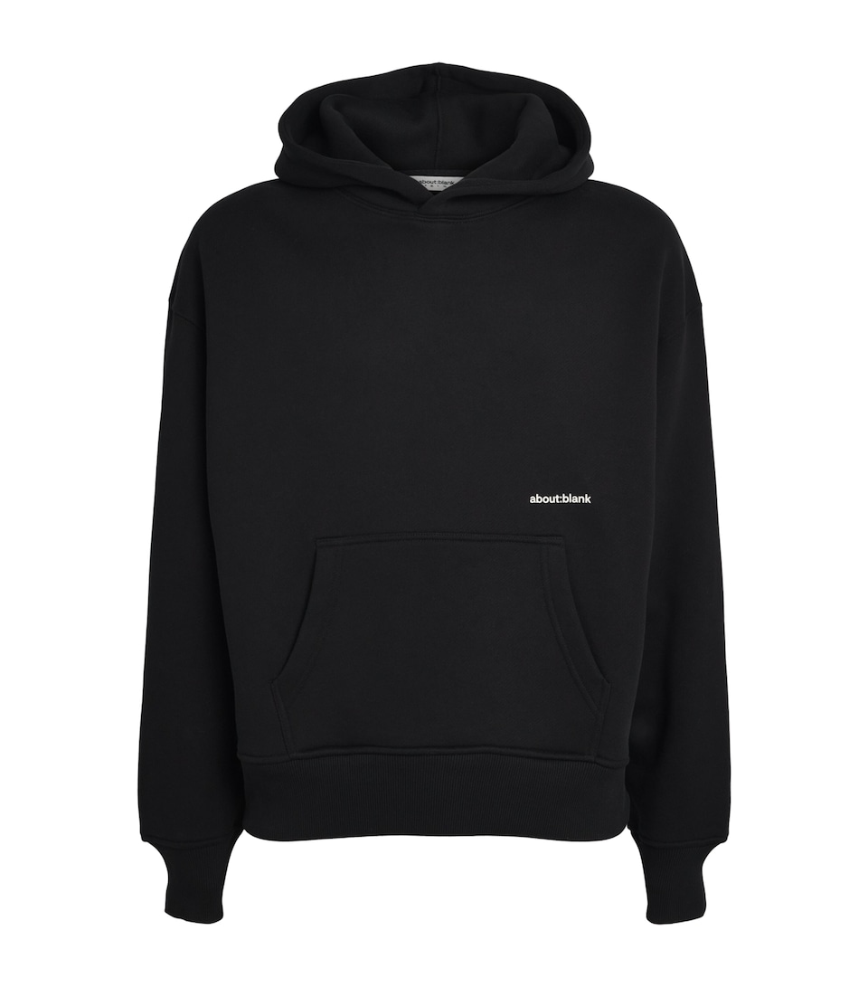 about:blank Mens Cotton Logo Hoodie Black