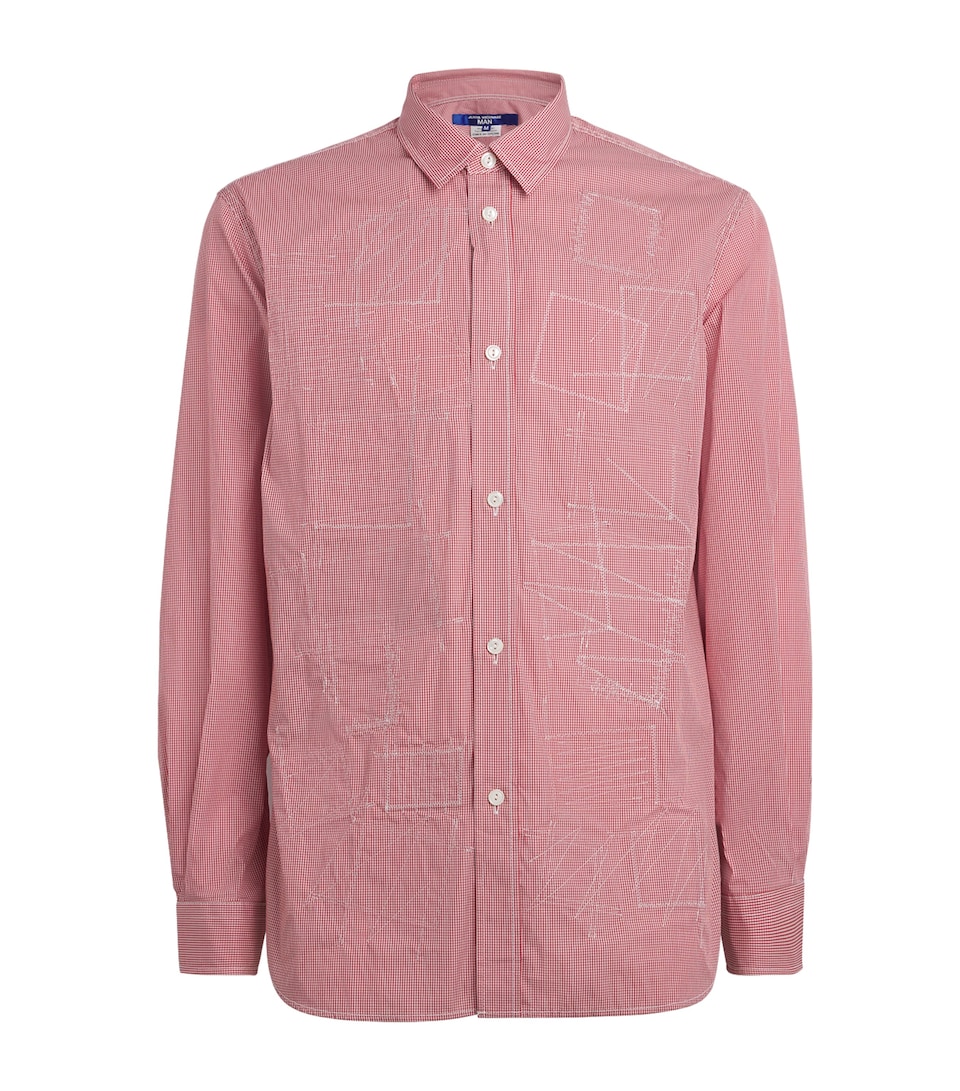 Junya Watanabe MAN Mens Gingham Stitched Shirt Red/white