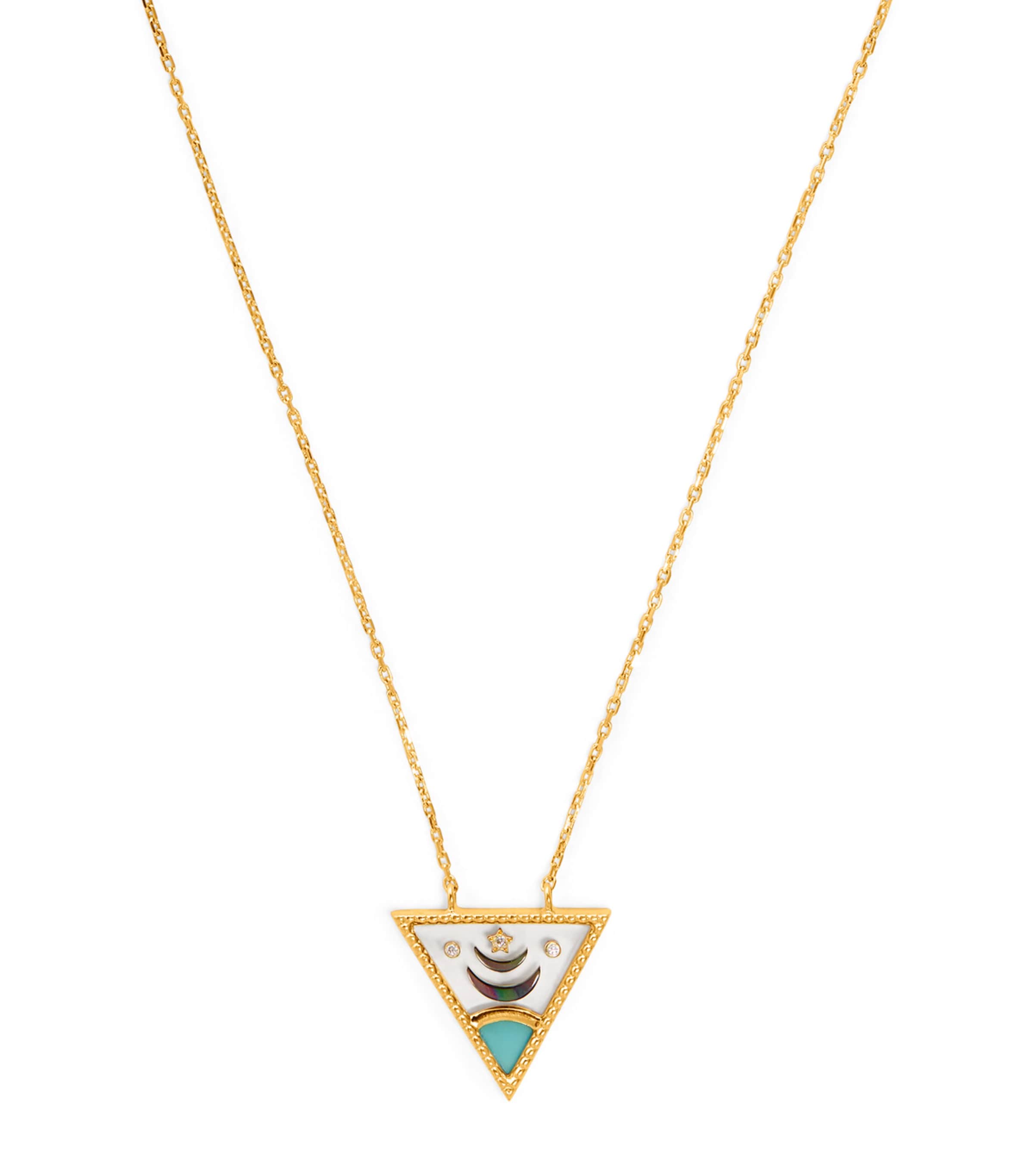 Yellow Gold, Diamond and Mixed Stone Amulets of Light Necklace
