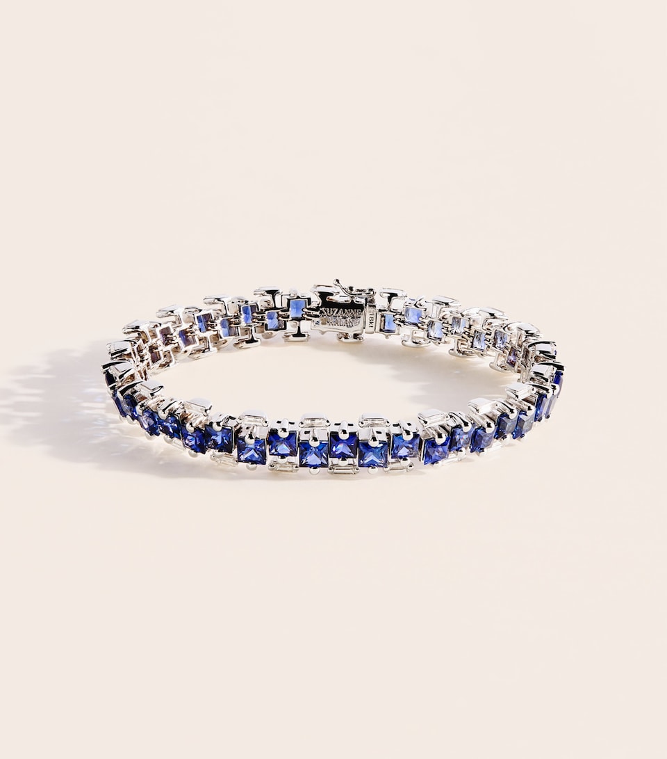 Suzanne Kalan White Gold, Diamond and Blue Sapphire One of a Kind Bracelet Wg/db