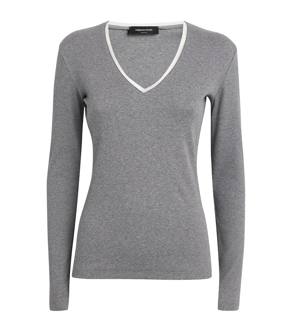 Embellished Mesh-Trim Sweater