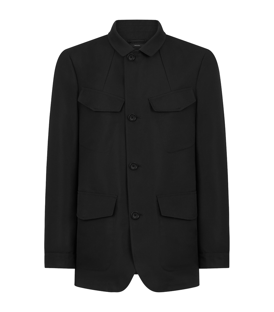 Cotton-Blend Collared Jacket