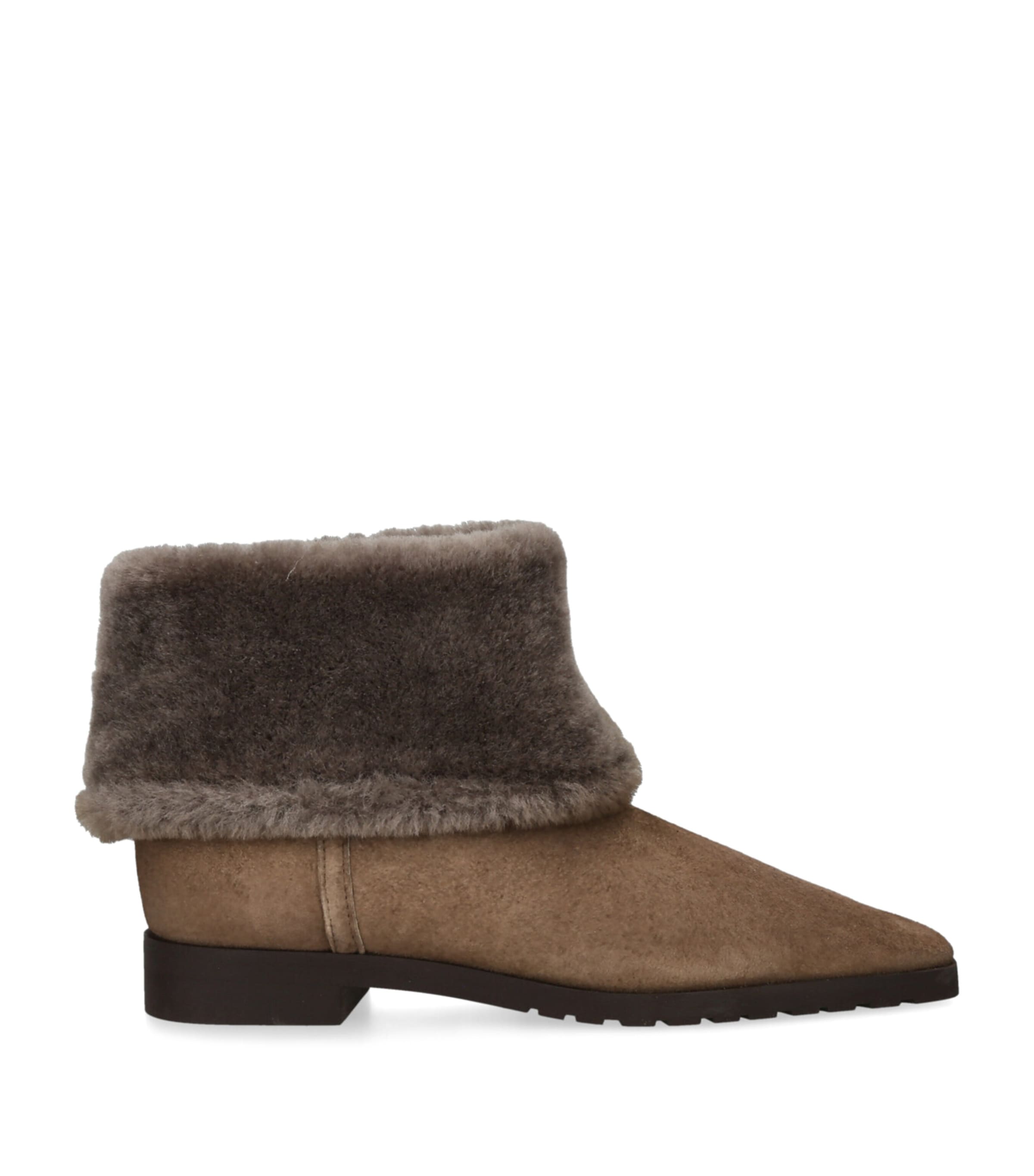 Shearling Fold-Down Ankle Boots