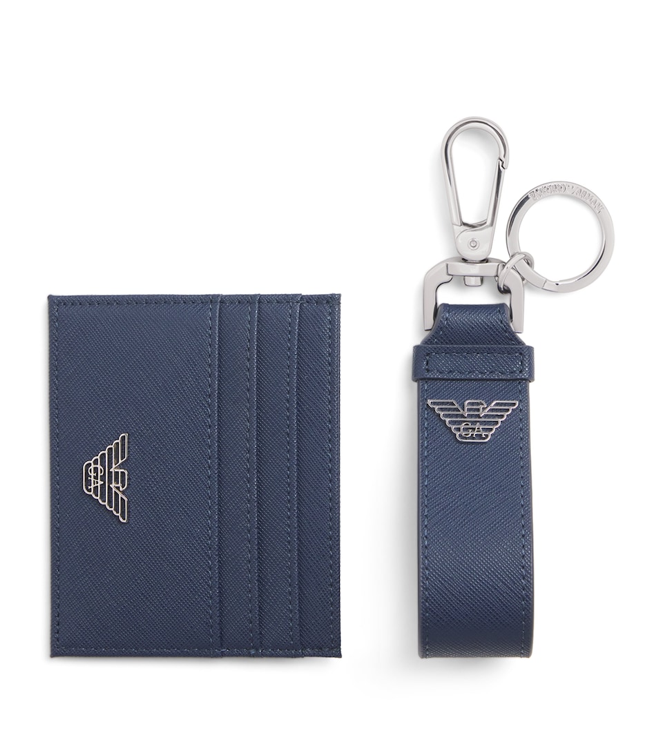Leather Card Holder and Keyring Set