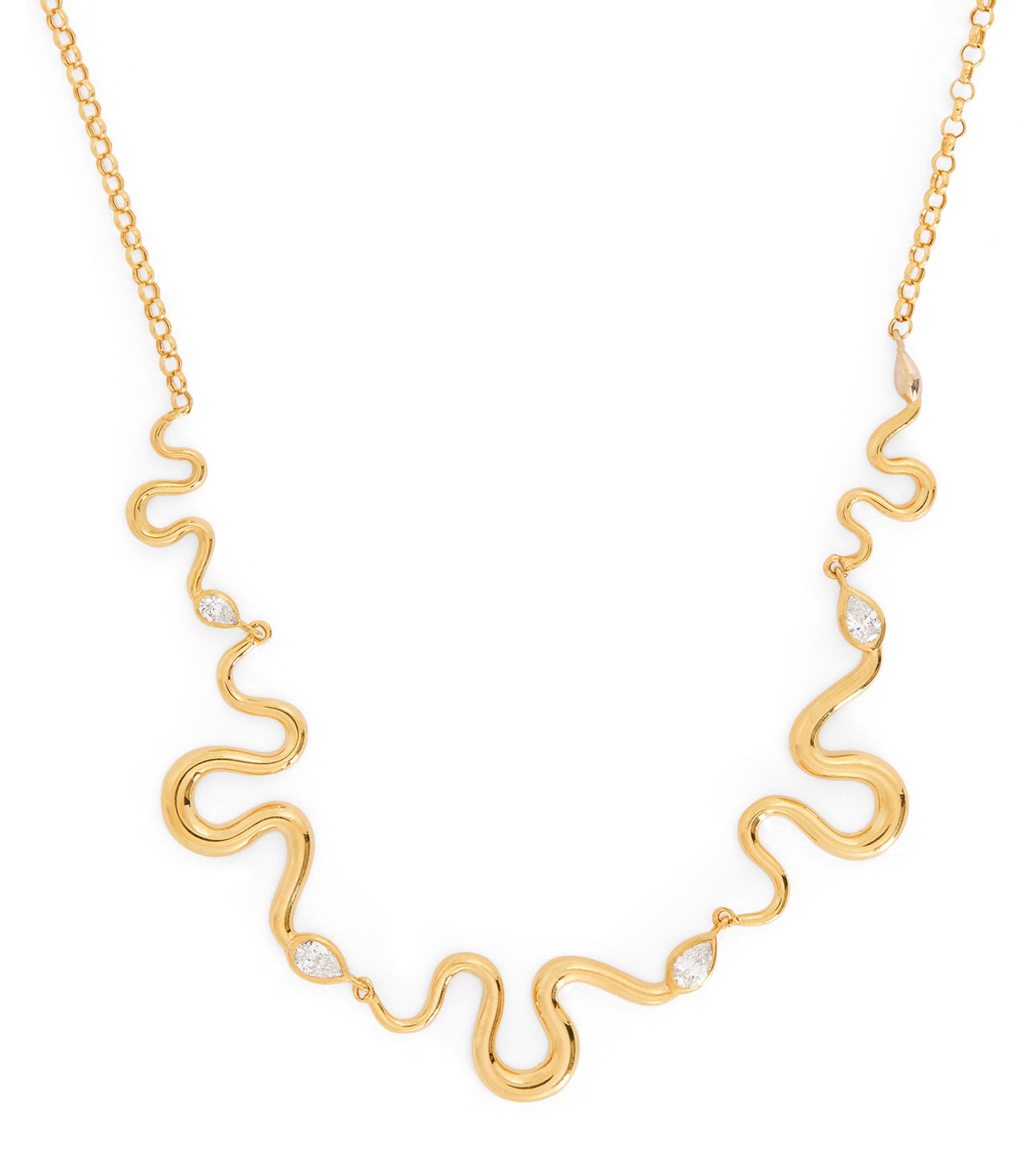 Yellow Gold and Diamond N*93 Boa Necklace