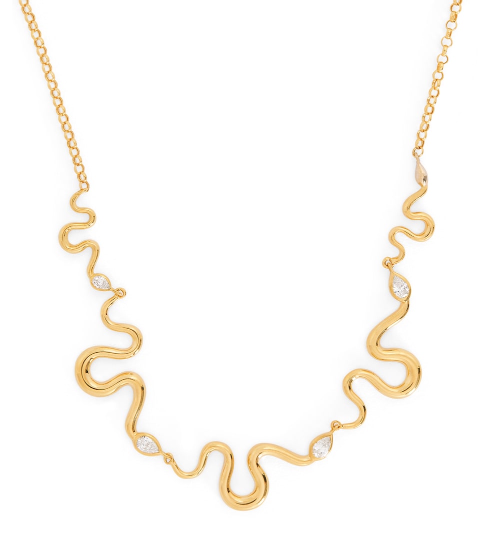 Yellow Gold and Diamond N*93 Boa Necklace