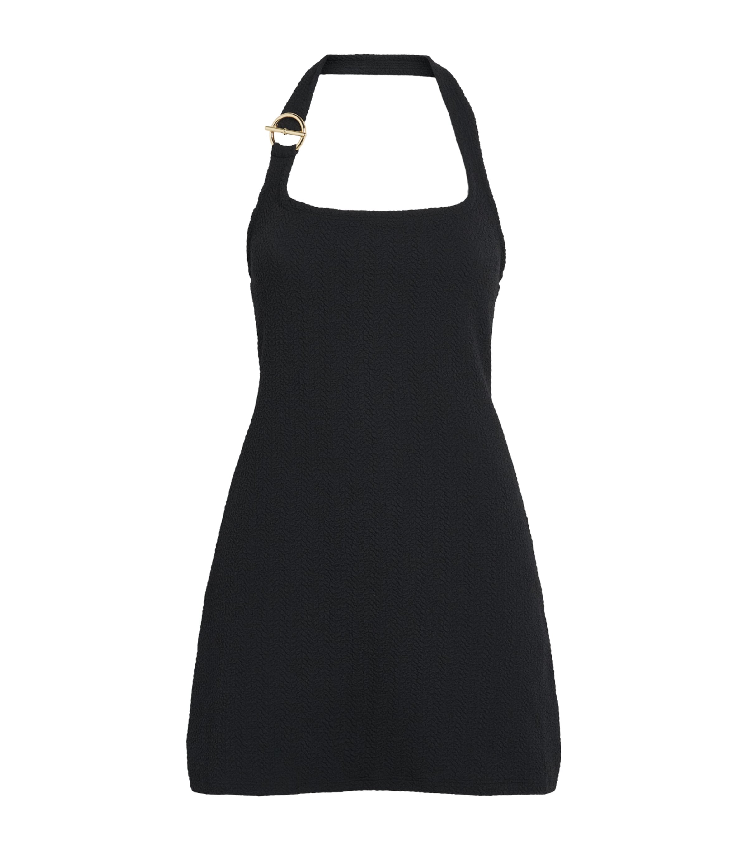 Hunza G Womens Halterneck Sandy Mini Dress Black