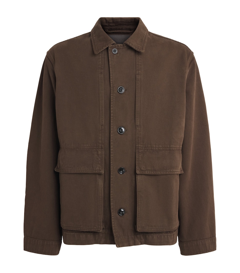 Lemaire Mens Broken Twill Boxy Jacket Ristretto