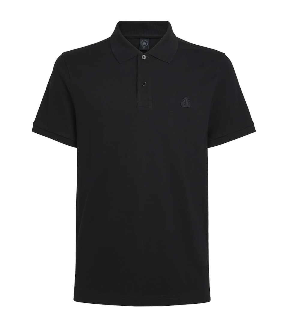 Moose Knuckles Mens Logo Polo Shirt Black