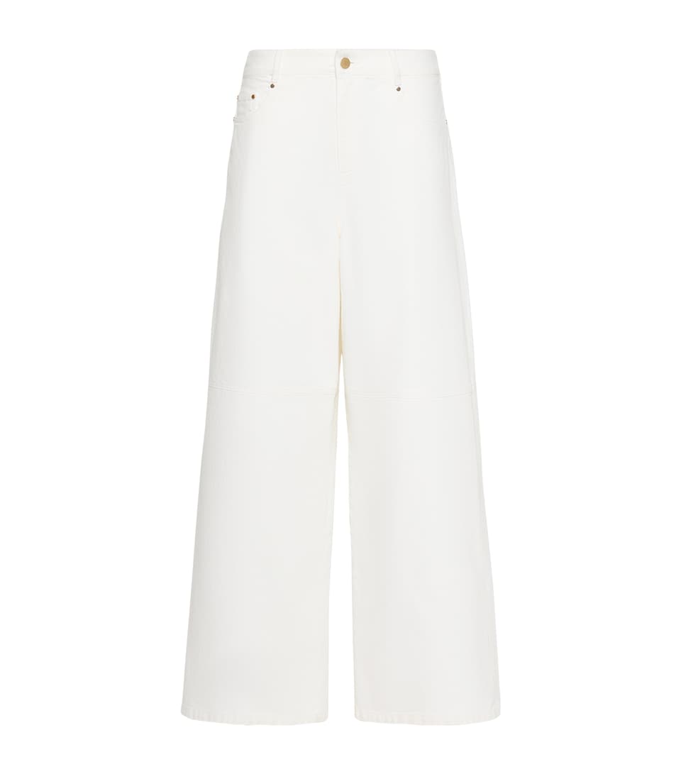 Max Mara Womens Wide-Leg Jeans White