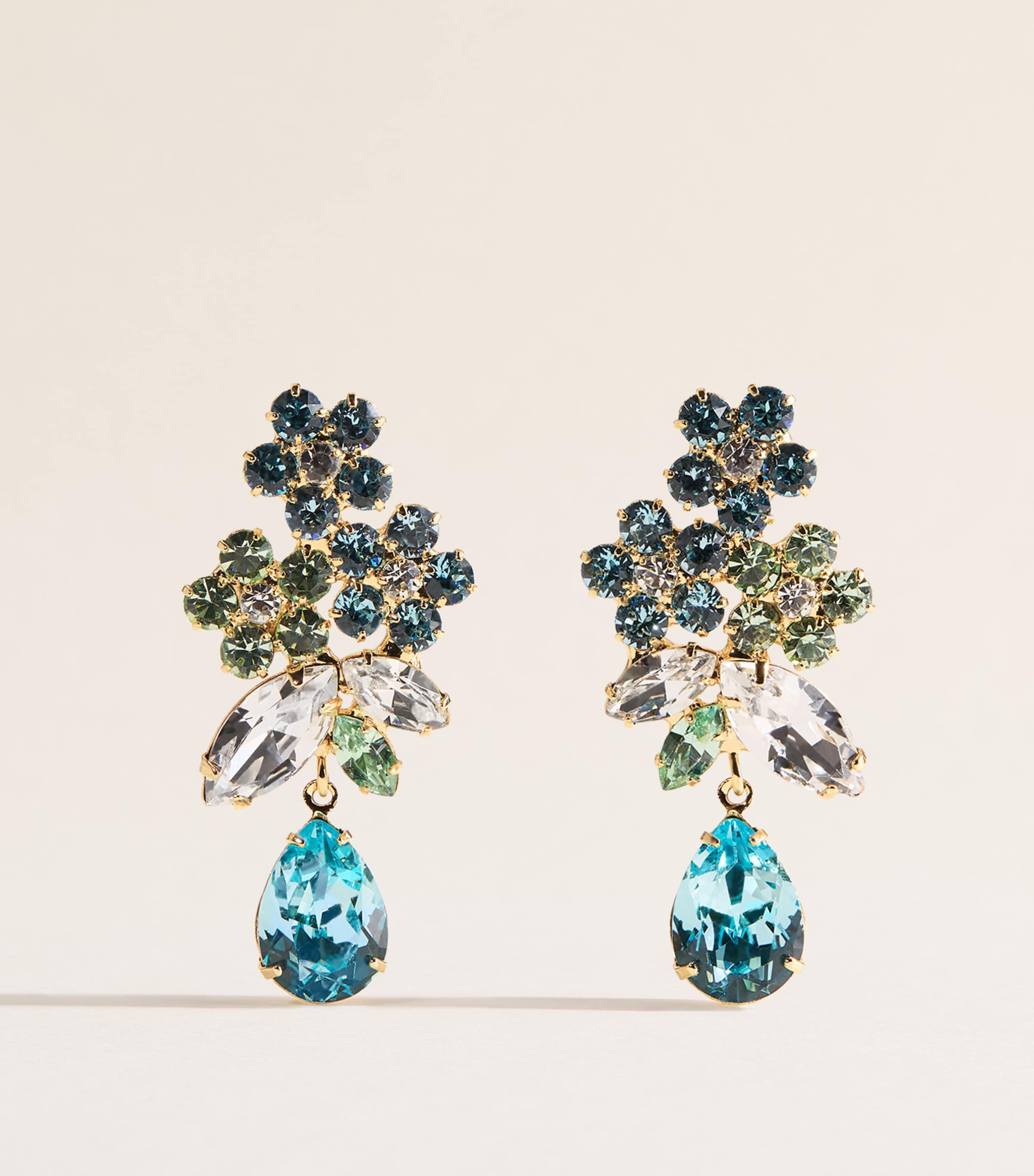 Jennifer Behr Yellow Gold-Plated Bouquet Bluebell Drop Earrings Bluebell