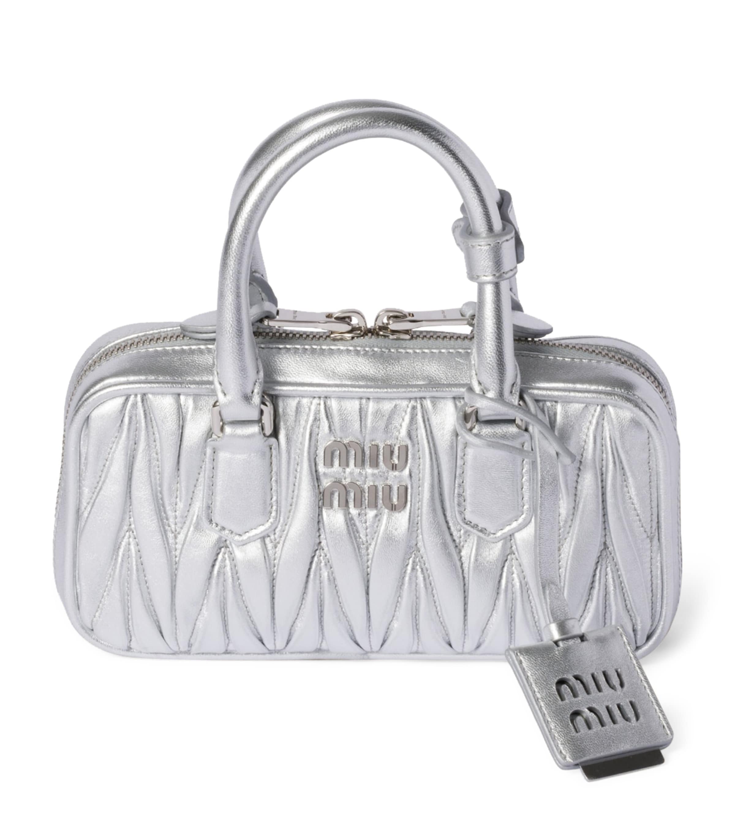 Mini Matelassé Leather Arcadie Top-Handle Bag