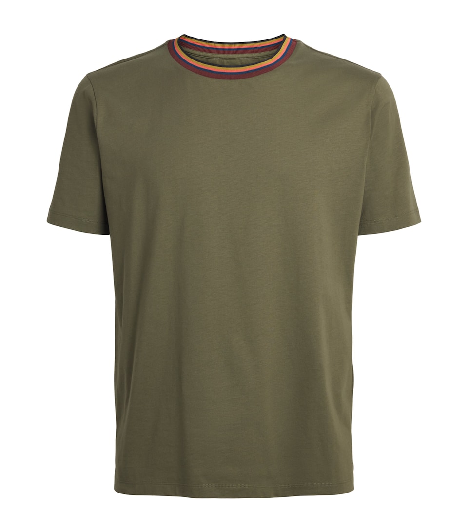 Paul Smith Mens Cotton Artistic Trim T-Shirt Green