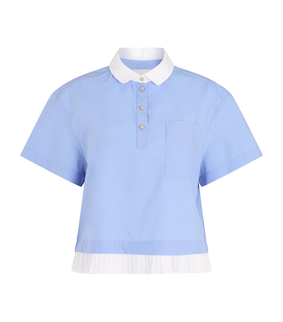 Cotton Contrast-Trim Top