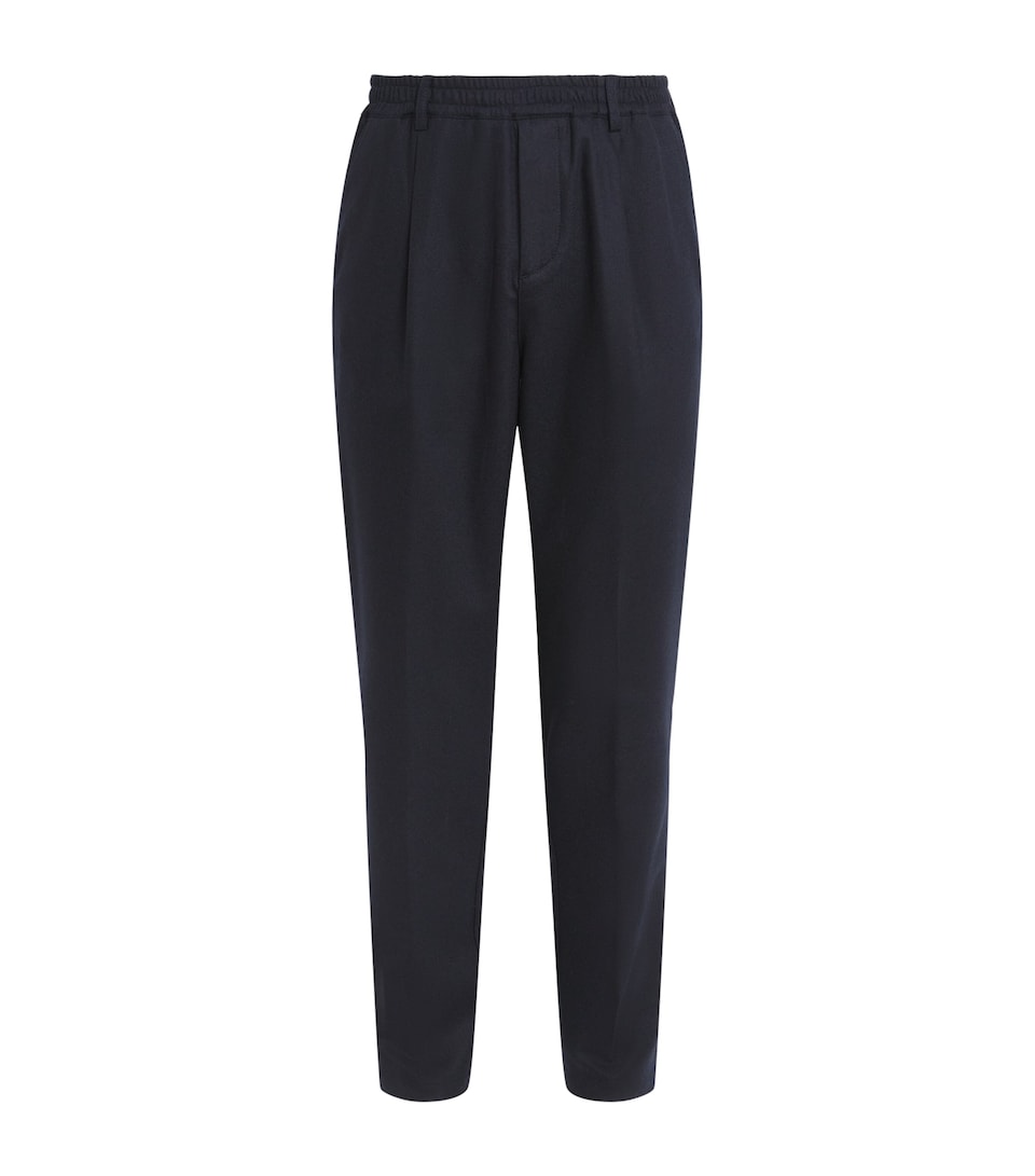 Eleventy Mens Stretch-Cotton Elasticated Trousers Blu