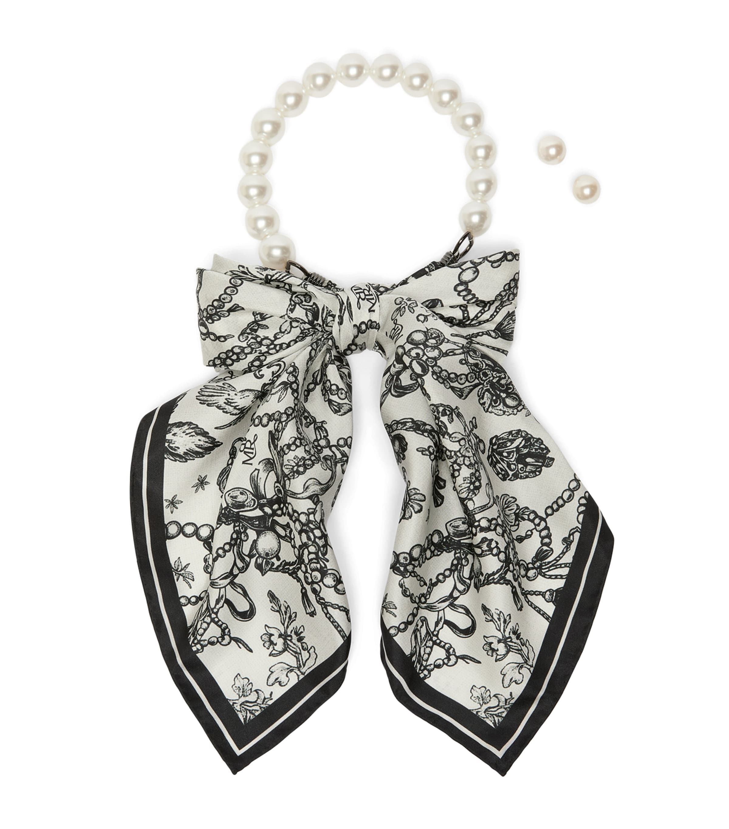 Marina Rinaldi Scarf Necklace and Clip-On Earrings Set White