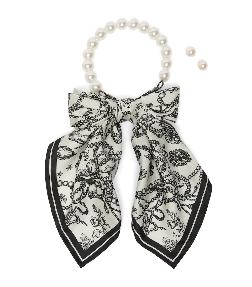 Marina Rinaldi Scarf Necklace and Clip-On Earrings Set White