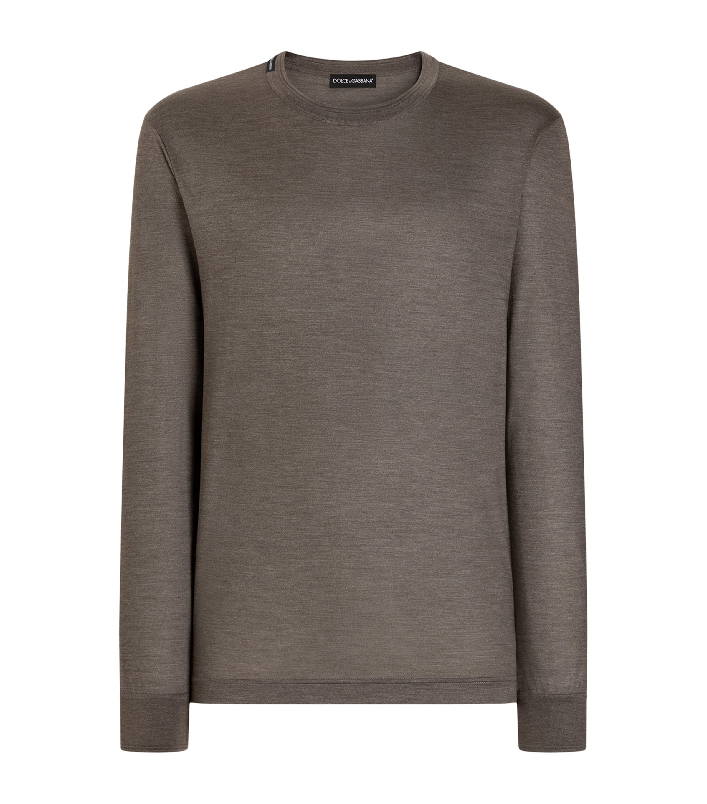 Dolce&Gabbana Mens Silk Long-Sleeve T-Shirt White Beige