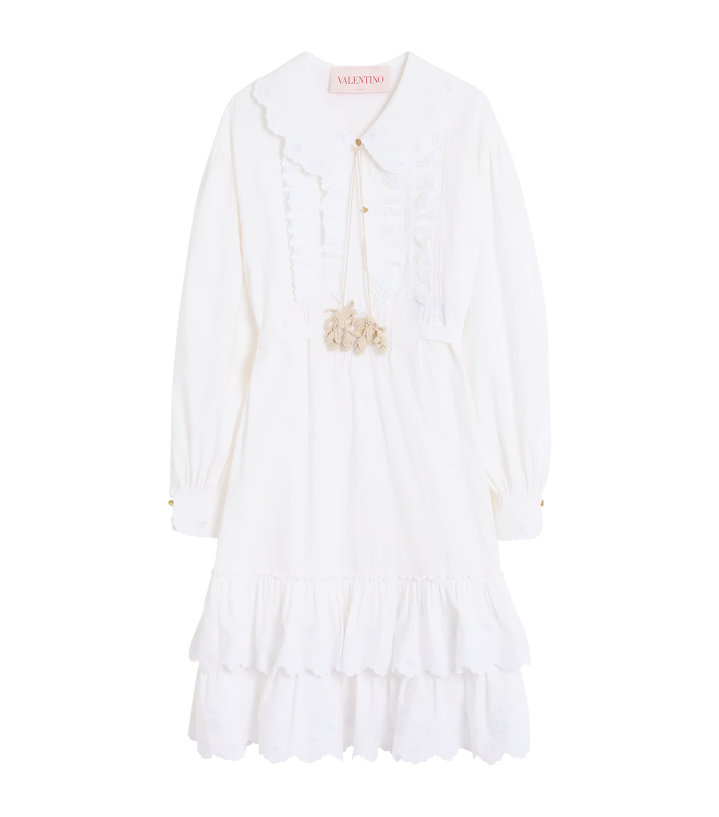 ワンピース VALENTINO WHITE COTTON BLEND DRESS Valentino Garavani White Cotto Blend Shirt Dress – LOZURI®