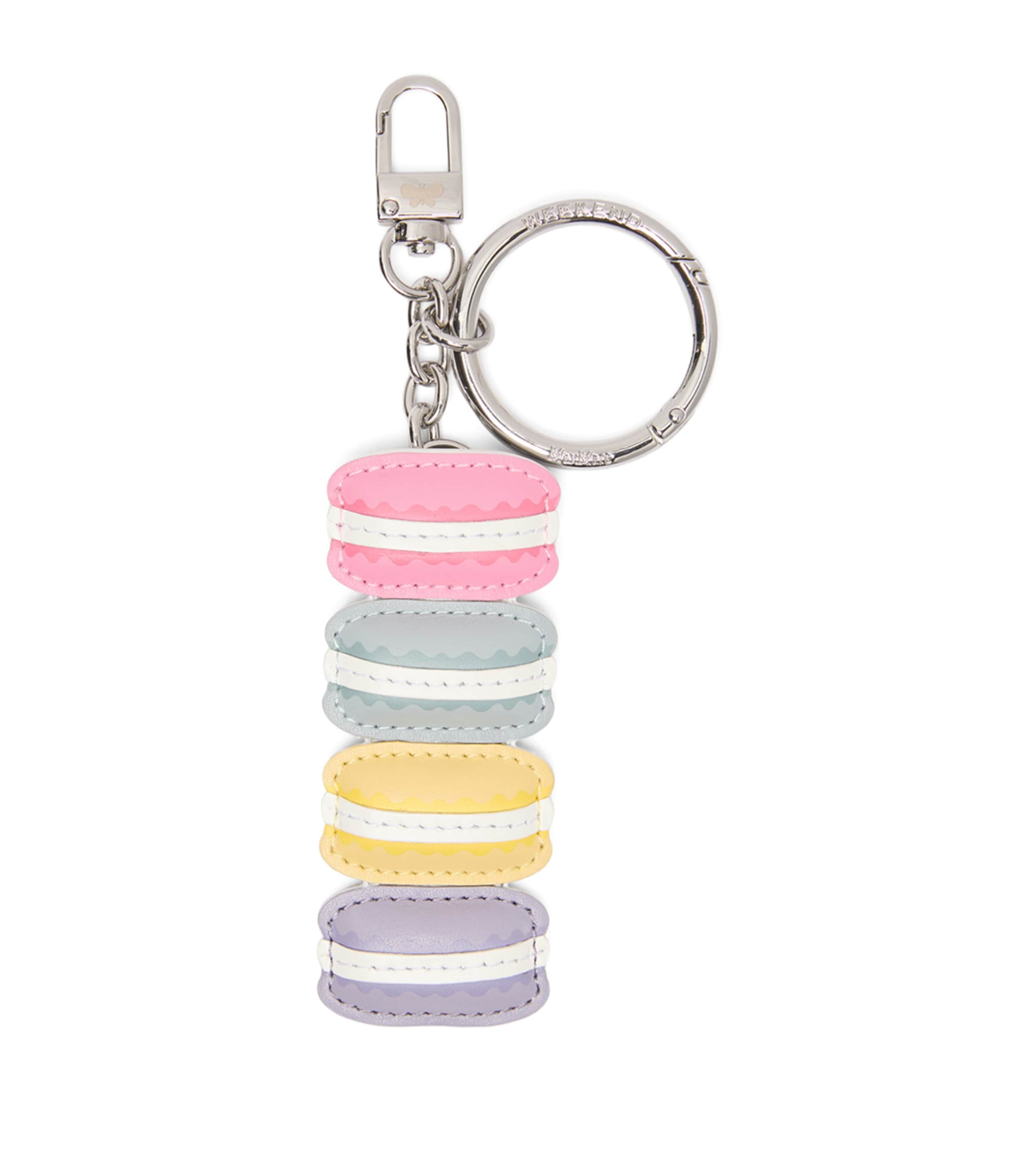 Weekend Max Mara Leather Macaron Keyring Fuchsia