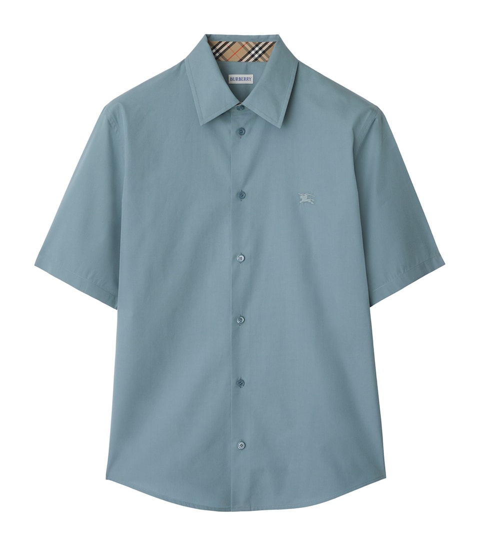 Cotton Poplin Slim Short-Sleeve Shirt