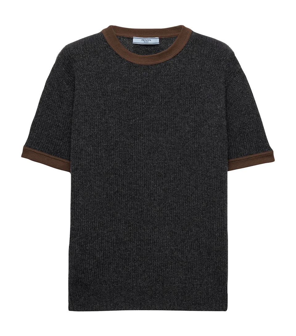 Prada Womens Cashmere Crew Neck Sweater